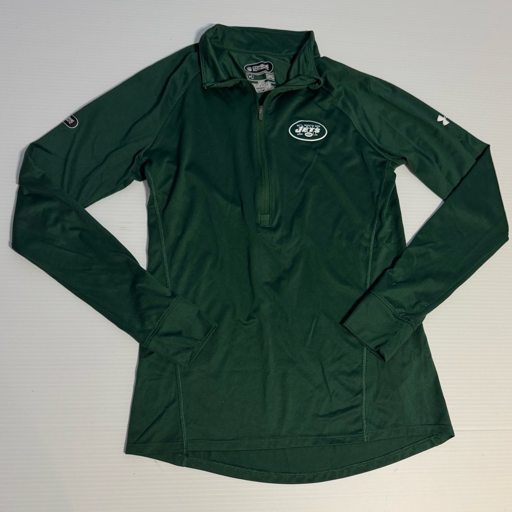 Under Armour NFL Combine Jets Quarter-Zip Women’s Medium Green HeatGear Loose